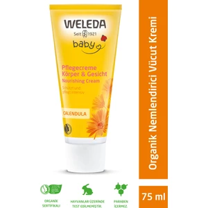 Organik Calendula Vücut Kremi Cilt Nemlendirici Etki 75 ml Tüp Formunda