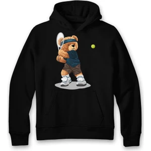 Ada Bebek Çocuk Oversize Tenisçi Bear Baskılı Çocuk Sweatshirt