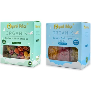 Organik Bahçe Organik Bebek Makarnası ve Organik Sebzeli Bebek Şehriye +6 Ay Bebek Ek Gıda Seti