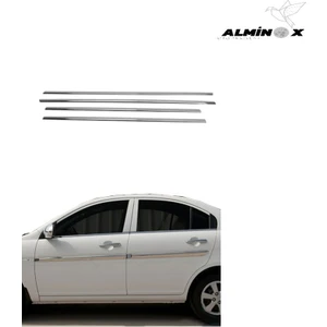 Alminox Oto Audi Hyundai Accent / Era Cam Çıtası 4 Parça 2006 Üzeri   P.çelik