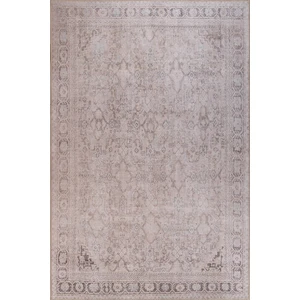 Folk Vintage Desenli Dokuma Taban Dekoratif Bej Halı (Ba 34)