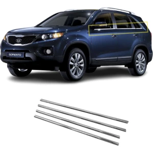 Alminox Oto Audi  Kia Sorento Krom Cam Çıtası 4 Parça 2002-2009 Paslanmaz Çelik