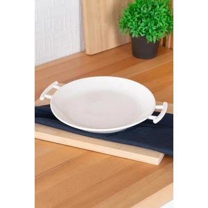 Bianco Perla Yuvarlak Kulplu Servis Tabak - 29 cm