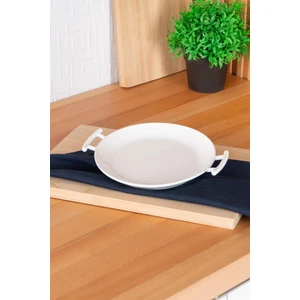 Bianco Perla Yuvarlak Kulplu Servis Tabak - 22.5 cm