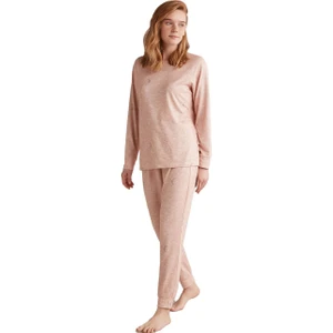 Kadın Comfort Mood Uzun Kollu Pembe Pijama Takım 2404