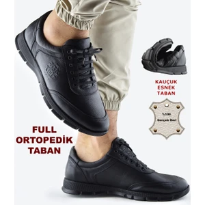 405 Tam Ortopedik Kauçuk Kaymaz Taban Hakiki Deri Kışlık Erkek Ayakkabı