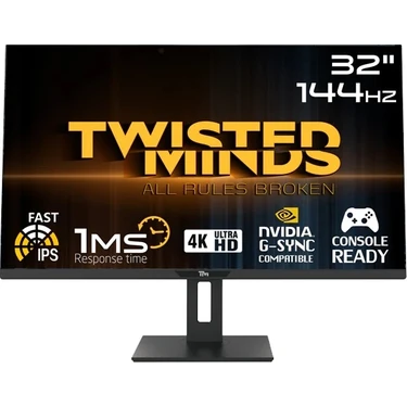 Twısted Mınds 32 TM32DUI UHD 4K 144Hz 1ms HDMI Dp Gsync Ps/xbox Rgb IPS Gaming