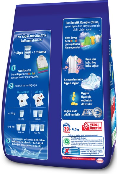 Tursil Matik Toz Çamaşır Deterjanı Oxi Enerji Leylak Bahçesi 4,5 kg (30 Yıkama)