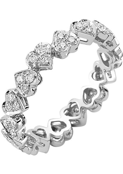 G Renk 0,38 Karat Pırlanta Kalp Tamtur Yüzük 0424R0057