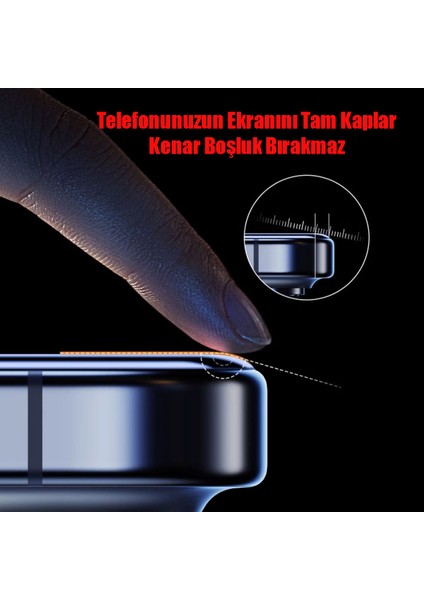 iPhone 15 Pro Uyumlu 6d Cam Ekran Koruyucu Ekranı Tam Kaplayan Güçlü Yapışkan Özellikli Kılıf Dostu