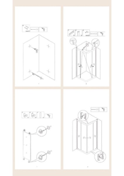 Duşakabin Kare Şeffaf Cam modelleri