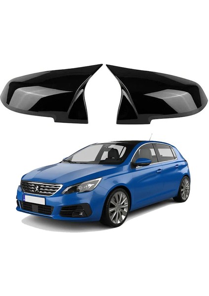 Peugeot 308 Yarasa Ayna Kapağı 2014 ve Üzeri Parlak Siyah