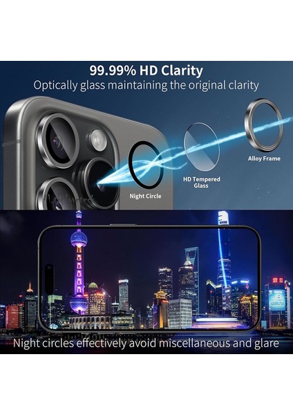 Iphone 15 Pro ve 15 Pro Max Kamera Lens Camı