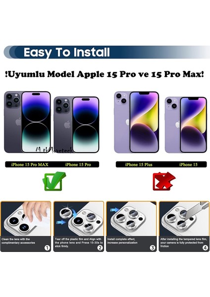Iphone 15 Pro ve 15 Pro Max Kamera Lens Camı