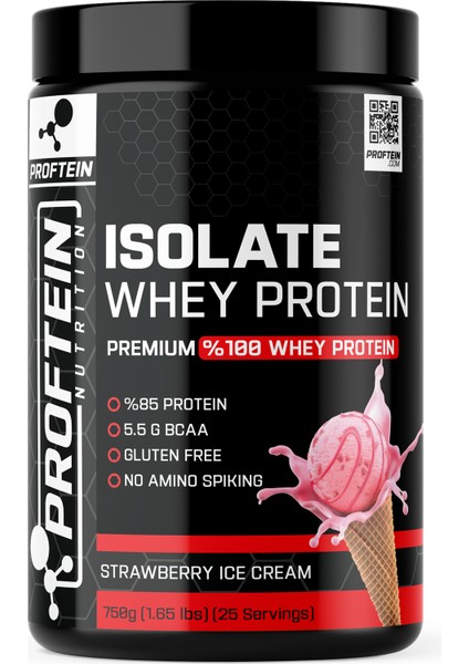 Whey Isolate 750 gr 25 Servis Strawberry Ice Cream + Shaker ve 2 Adet Tek Kullanımlık Pre-Workout