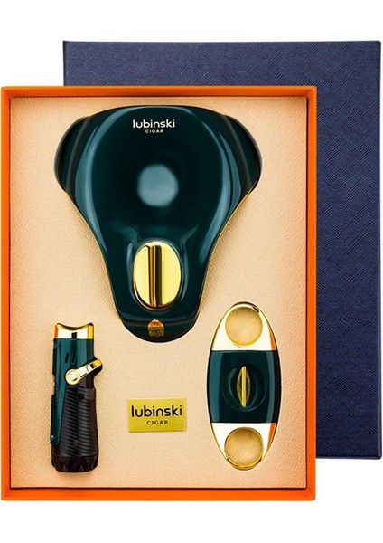 Yeni Stil Üçlü Yeşil-Gold Puro Seti