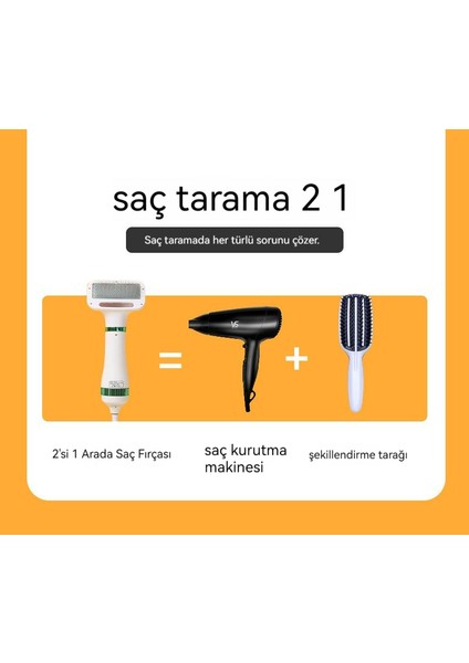 2'si 1 Arada Evcil Hayvan Saç Tarak Tarak Tarak Saç Kurutma Makinesi Temizleme Bir Köpek Sıcak Hava Tarak Kedi Fön Tarak Tarak (Yurt Dışından)