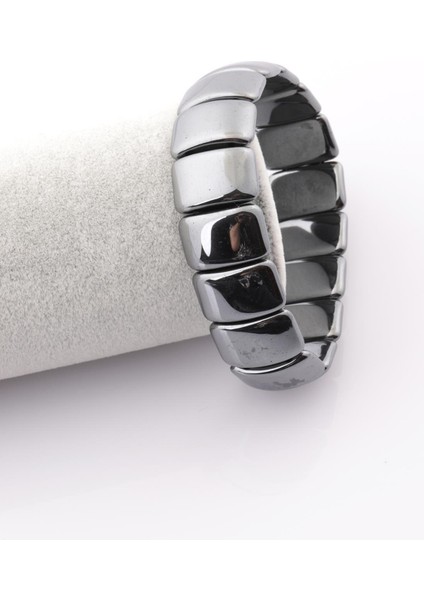 GÜNEŞAVM Hematit Doğal Taş Bileklik 12 x 19 mm Özel Kesim