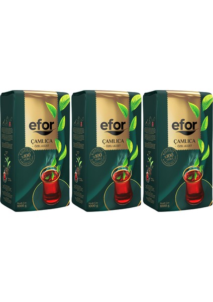 Efor Çay Efor Çamlıca Siyah Dökme Çay 1000GR. 3'lü Set