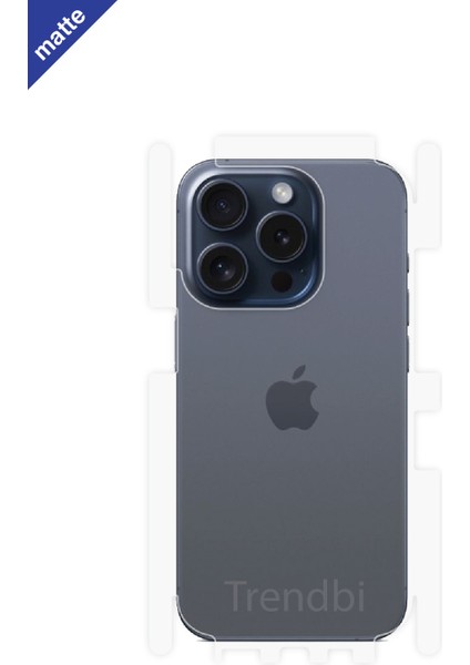 Apple iPhone 15 Pro Mat Arka ve Yan Koruyucu Film