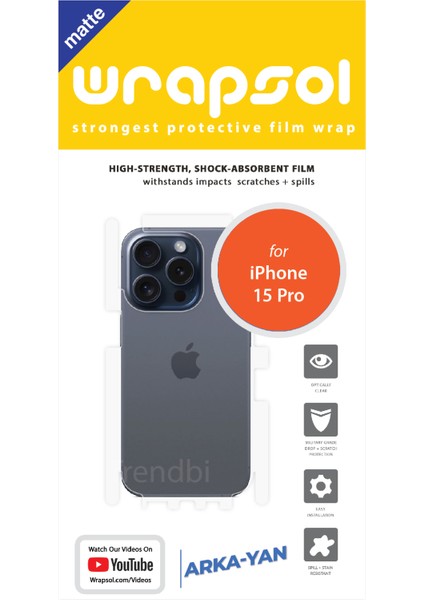 Apple iPhone 15 Pro Mat Arka ve Yan Koruyucu Film fiyatları