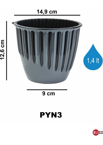 1,4 Lt Plastik Dekoratif Beyaz Renk Piyano Saksı