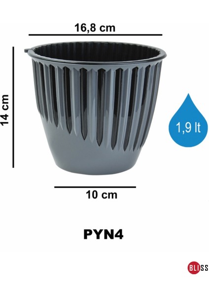 1,9 Lt Plastik Dekoratif Beyaz Renk Piyano Saksı