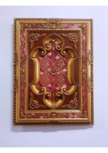90*120 cm Kahve Eskitme Saray Tavan Göbek
