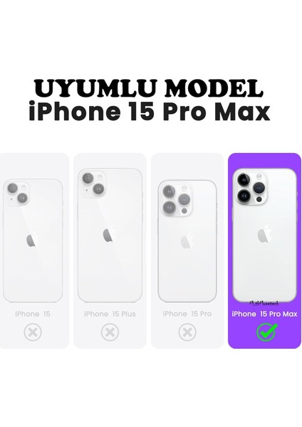 Apple iPhone 15 Pro Max Kılıf Magsafe Wireless Şarj Destekli Parlak Titanium Renkli Kenarlı Arkası Şeffaf Case