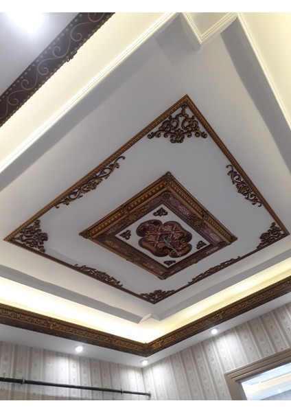Decogold 90*120 cm Kahve Eskitme Saray Tavan Göbek