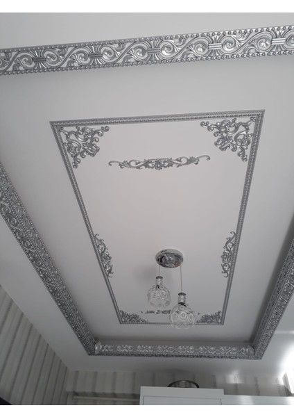 Decogold Saray Tavan Köşe Motif 41*26 cm Gümüş modelleri