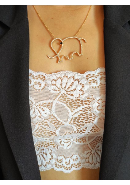 Beyaz Dantel Işlemeli Kadın Straplez Crop 01 modelleri