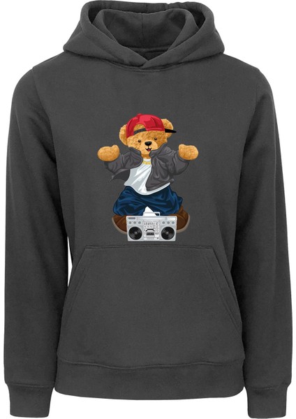 Ada Bebek Çocuk Oversize Hiphop Bear Baskılı Çocuk Sweatshirt