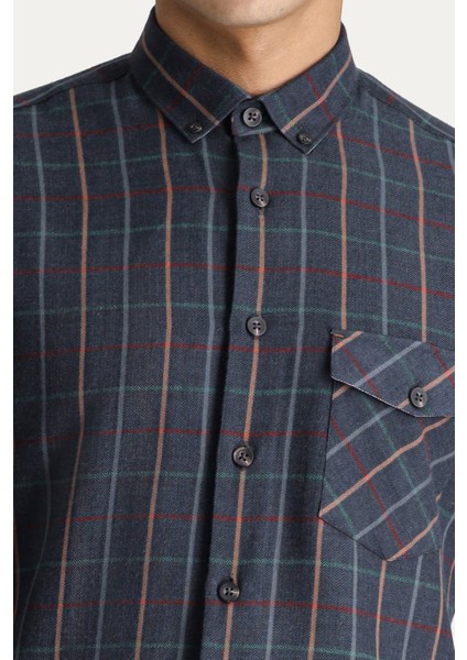 Uzun Kol Slim Fit Ekose Spor Gömlek indirimleri