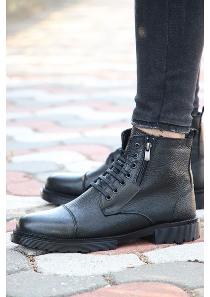 232-4241 Kaymaz Taban Fermuarlı Deri Erkek Bot fırsatları