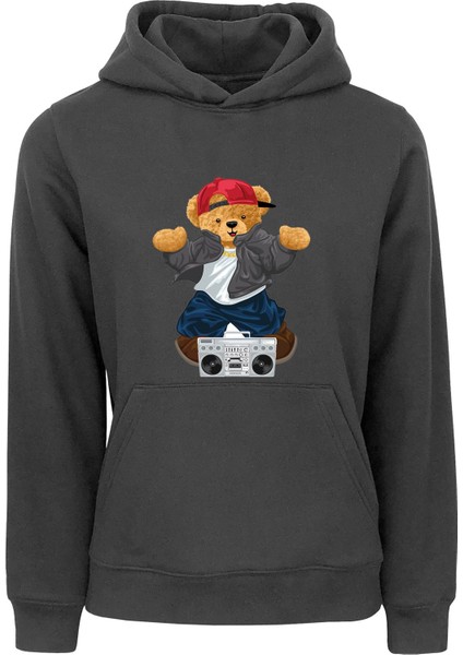 Oversize Hiphop Bear Baskılı Çocuk Sweatshirt