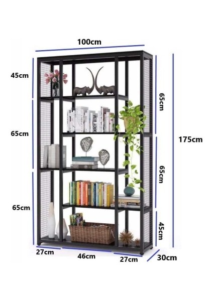 Tasarım 6 Raflı Aksesuar Düzenleyici ve Kitaplık