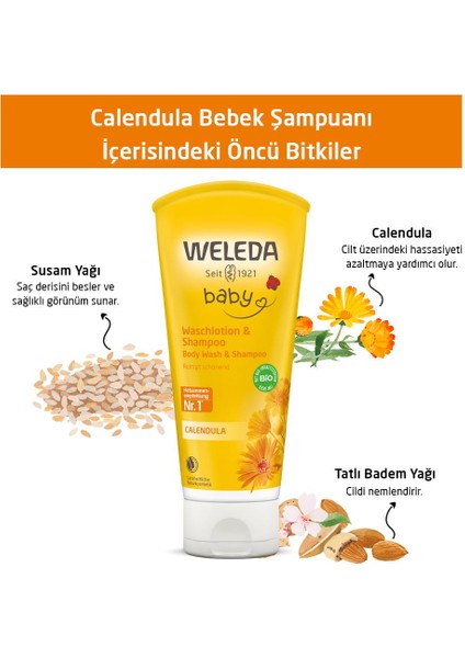 Calendula Organik Saç ve Vücut Şampuanı 200ML