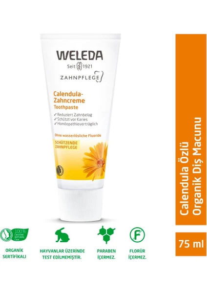 Calendula Özlü Organik Diş Macunu 75ml