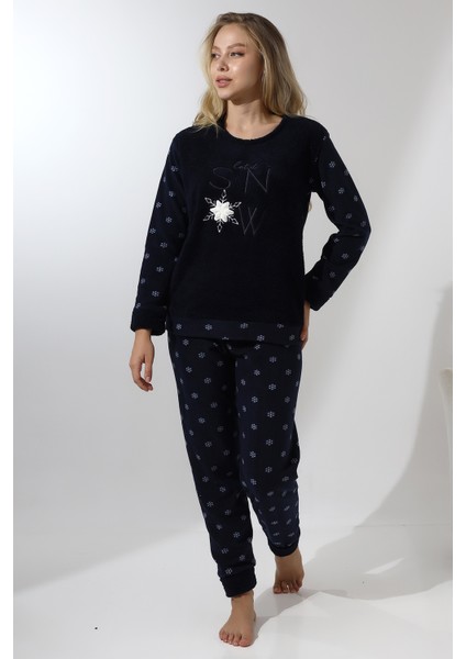 Fawn 5020 Peluş Welsoft Polar Kışlık Yumoş Kadın Pijama Takımı