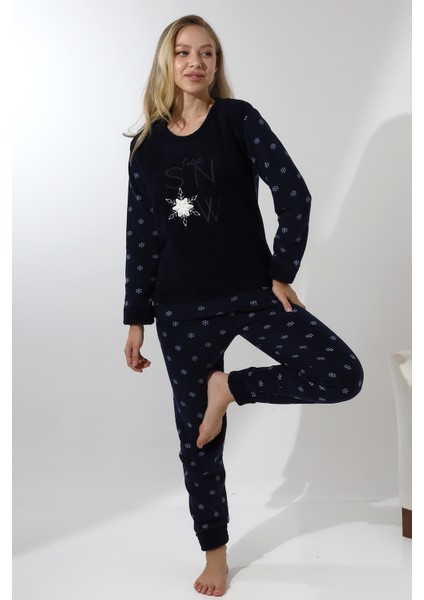 Fawn 5020 Peluş Welsoft Polar Kışlık Yumoş Kadın Pijama Takımı