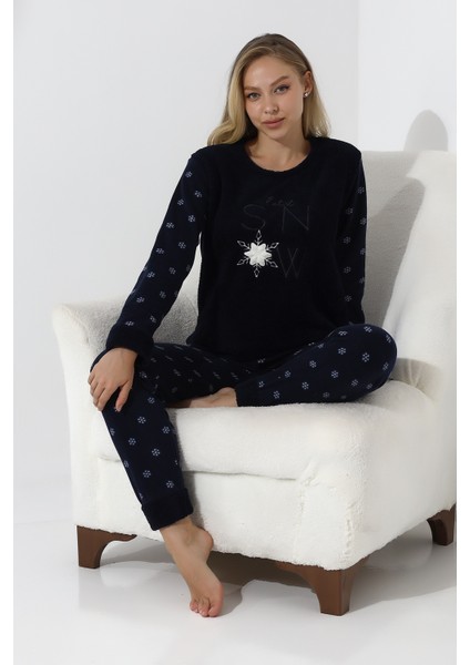 Fawn 5020 Peluş Welsoft Polar Kışlık Yumoş Kadın Pijama Takımı