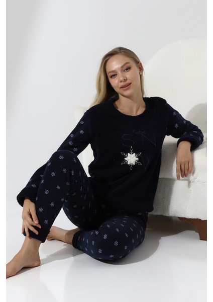 Fawn 5020 Peluş Welsoft Polar Kışlık Yumoş Kadın Pijama Takımı