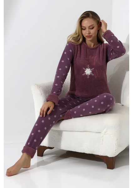 Fawn 5020 Peluş Welsoft Polar Kışlık Yumoş Kadın Pijama Takımı