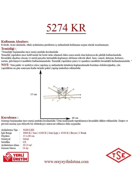 5274 Krom LED Avize