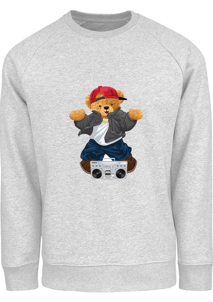 Ada Bebek Çocuk Oversize Hiphop Bear Baskılı Çocuk Sweatshirt