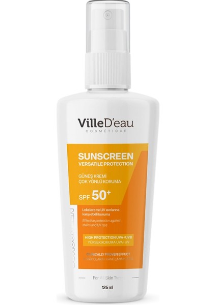 Leke Karşıtı Yüksek Korumalı SPF50+ Yüz ve Vücut Yaz ve Kış Güneş Kremi 125 ml