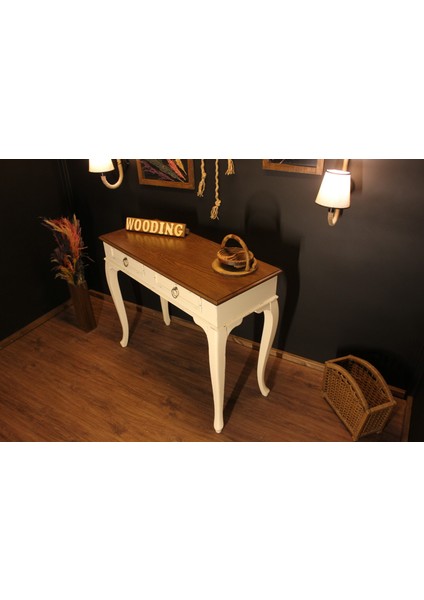 Wooding 120 cm Masif Ceviz Beyaz Dresuar