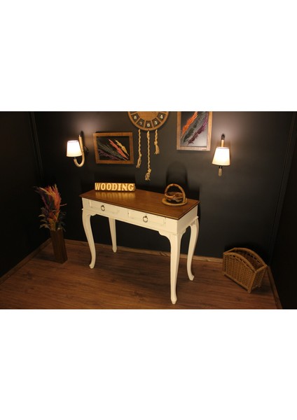 Wooding 120 cm Masif Ceviz Beyaz Dresuar