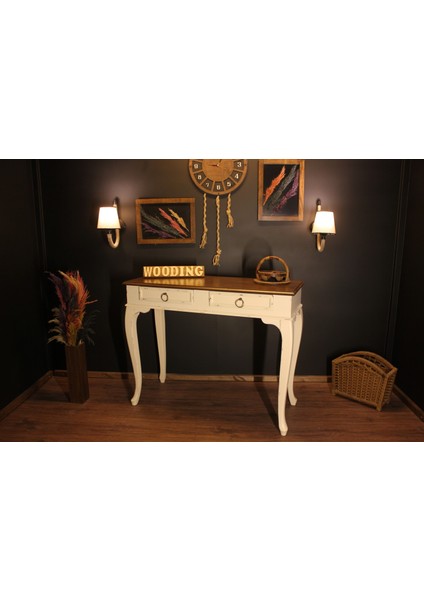 Wooding 120 cm Masif Ceviz Beyaz Dresuar
